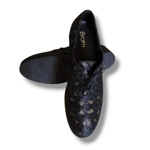 ÉRAM FLEX Women's Derby Black Cowhide Leather Platform Shoes